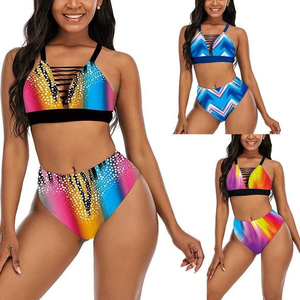 

plus sized bikini multi color slim fit slimming 2108, White;black
