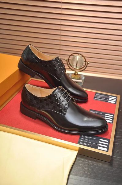 

2023 new british men's business dress shoes casual men's shoes office gentleman breathable wear-resistant men's shoes size 38, Black