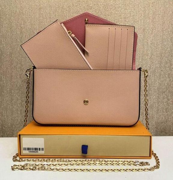

cross body new 3pcs set bags multi felicie pochette women chain bags wallet messenger leather handbags shoulder flower purse crossbody bag
