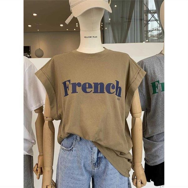 

women's t-shirt letter printing curled shoulders flying sleeves tshirt women's shirts summer new wild loose casual wild long tshir, White