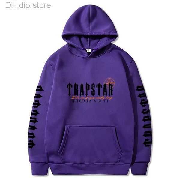 

tracksuit trapstar brand printed sportswear men's t shirts 16 colors warm two pieces set loose hoodie sweatshirt pants jogging 220615 1, Black