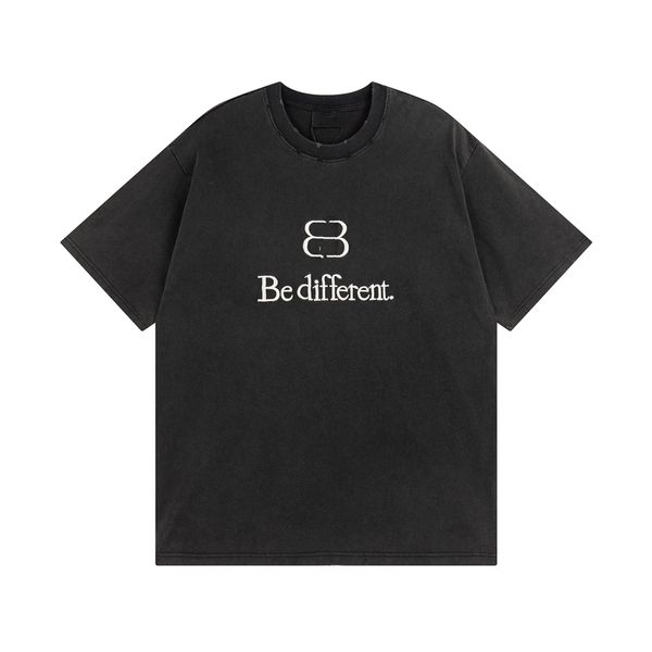 

fashion men's t-shirt luxury design 2023 balencaigaty men's t-shirt retro decorative feel soft anti-wrinkle letter printing casual, White;black