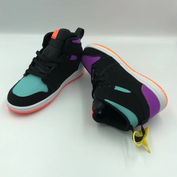 

kids shoes 1s 1 basketball designer high sneakers boys girl mid i outdoor sport children trainers baby kid youth shoe toddler infants, Black