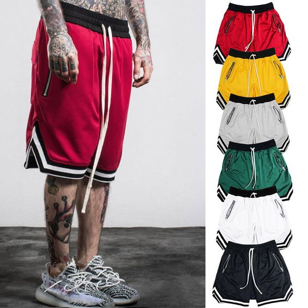 

mens swim shorts mens basic mens shorts basketball sportpants tide women fitness short mesh breathable beach pants sports series shorts, White;black