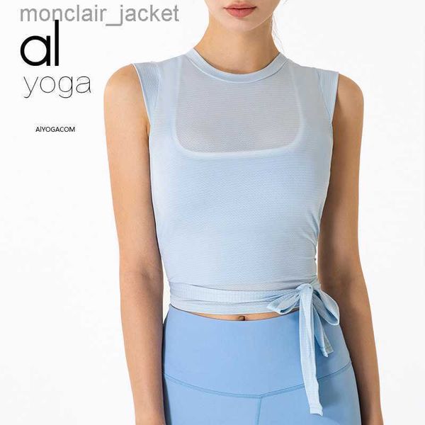 

designer alos yoga new sleeveless sports vest women's fitness elastic tight-fitting yoga blouse, White