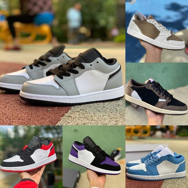 

fragment 2023 ts jumpman x 1 1s low basketball shoes white brown red gold grey toe unc court purple black light smoke grey emerald crimson