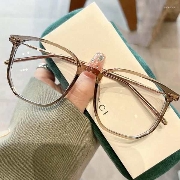 

sunglasses retro ultra-light tr90 anti-blue light female fashion exquisite brand casual metal frame flat glasses, White;black