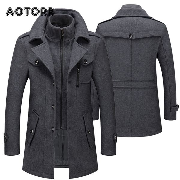 

men's jackets autumn winter mens wool trench coats fashion middle long jacket male double collar zipper coat windbreak woolen overcoat, Black;brown