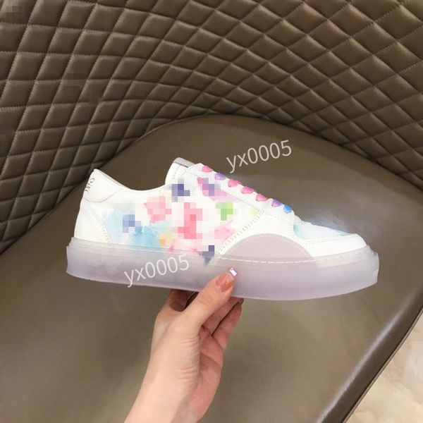 

classic men's sneaker casual shoes monograms canvas leather prints luxury sneakers for man designer trainer shoe, Black