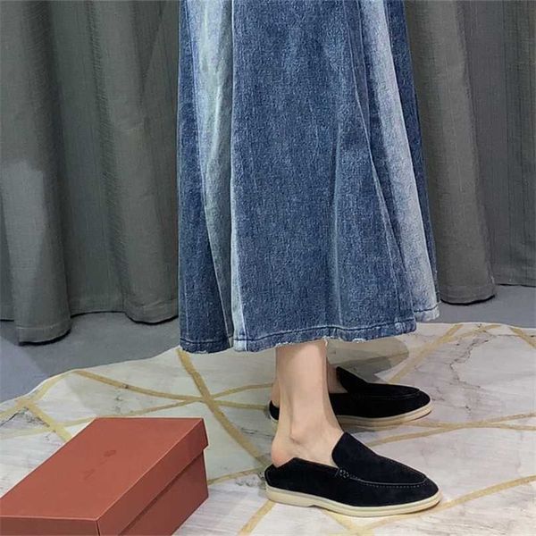 

loropiana desiner shoes online pure original new sheep suede face with flat loafers loafersmypa, Black;white