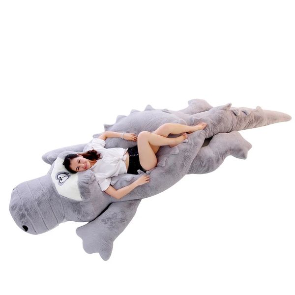 

Animals Cute Big Size Simulation Crocodile Skin Plush Toy Jumbo Alligator Cover For Girl Kids Toys 118inch 87inch DY10147 s, Gray