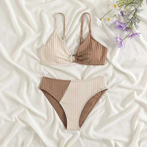 

big kids swimsuit two piece spring beach bikini childrens triangle cup, Blue