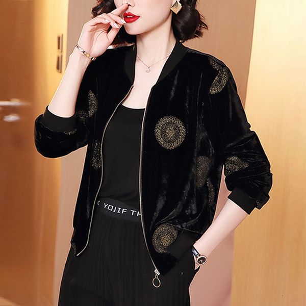 

women's jackets velvet jacket women fashion autumn bomber jackets coats women long sleeve office zipper lady baseball jacket female out, Black;brown