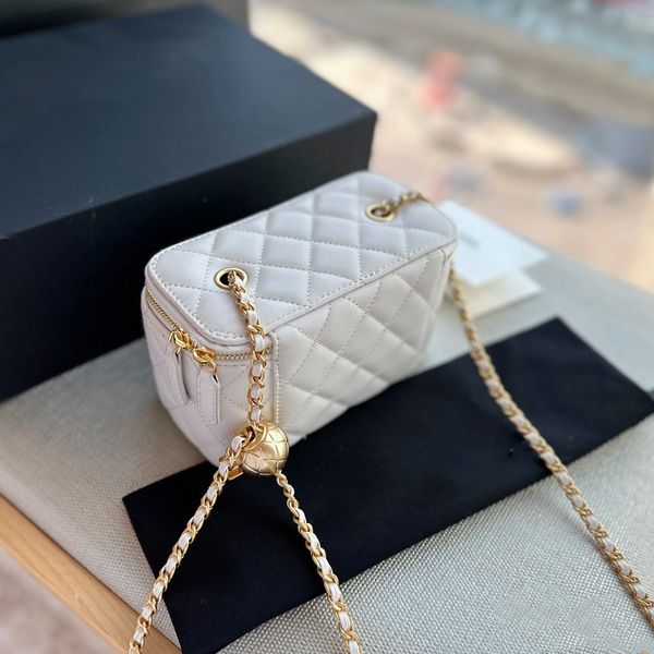 

new bag cc women designers golden ball handbag square shoulder bag clutch purse calf leather lady classic fashion crossbody leather chain cf