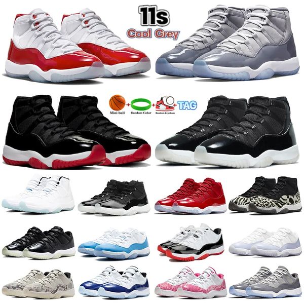 

jumpman 11 retros men women basketball shoes 11s high cool grey cement cherry varsity red and white jubilee 25th anniversary velvet low conc