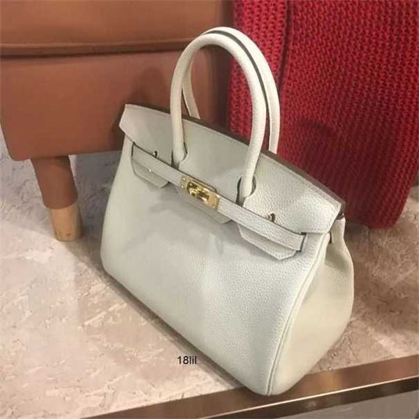 

designer birkin herme handbags this years popular color milkshake white summer fashion new style first layer cowhide leather womens hand wom