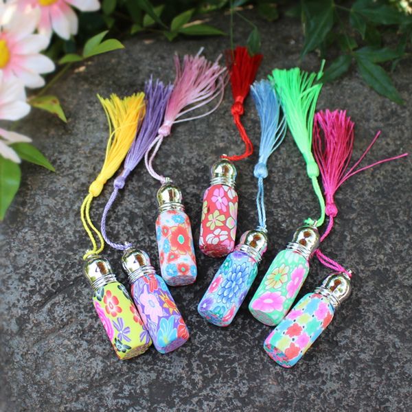 

perfume bottle 20pcs/lot 6ml roll on glass perfume bottles polymer clay roller bottle doterra refill essential oil vials with metal/glass ba