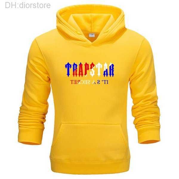 

brand trapstar designer spring autumn cotton loose pullover men's hoodie letter print color streetwear outdoor casual wear jogger gym 4, Black