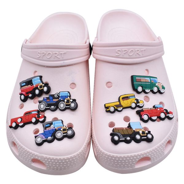 

anime charms wholesale childhood memories car series funny gift cartoon charms shoe accessories pvc decoration buckle soft rubber clog charm, Blue