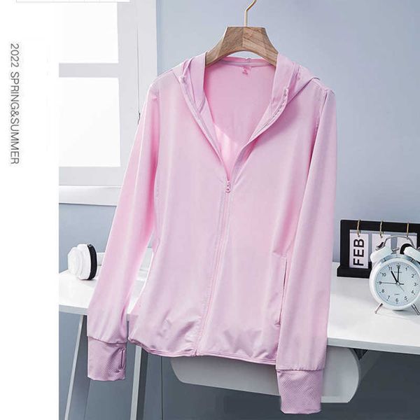 

outdoor t-shirts upf50 sun protection jacket women ice silk hooded coat for summer air conditioning clothing breathable solid color j230214, Gray;blue