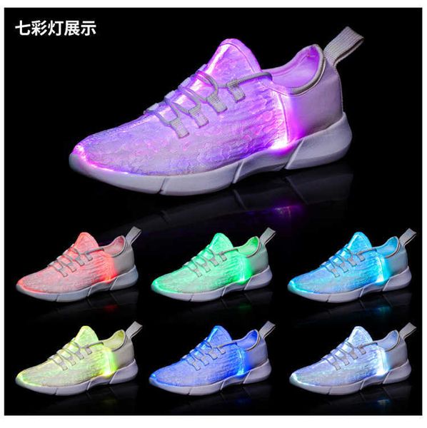 

sneakers 2022 new led fiber optic bar shoes for girls boys men women children usb recharge glowing sneakers man light up shoes l230215, Black;red