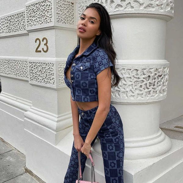

women's t-shirt spice girl suit women print heart button lapel slim fit cropped navel tshirt 2022 summer highend women's tshirt j2, White