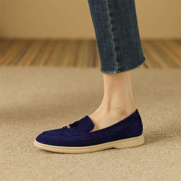 

loropiana desiner shoes online brand leather flat bottom lp lefu shoes women's spring autumn new style one-foot suede casual slacker sh, Black;white