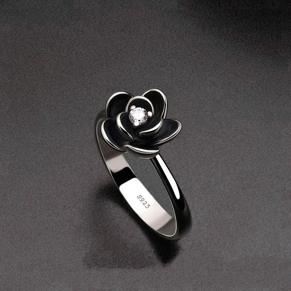 

ling s925 silver plated rose flower band ring engagement wedding ring, Golden;silver