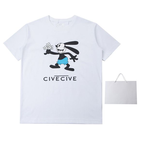 

fashion casual men ladies loose t shirt letter print animal short sleeve summer selling luxury ladies t shirt couple black white, White;black