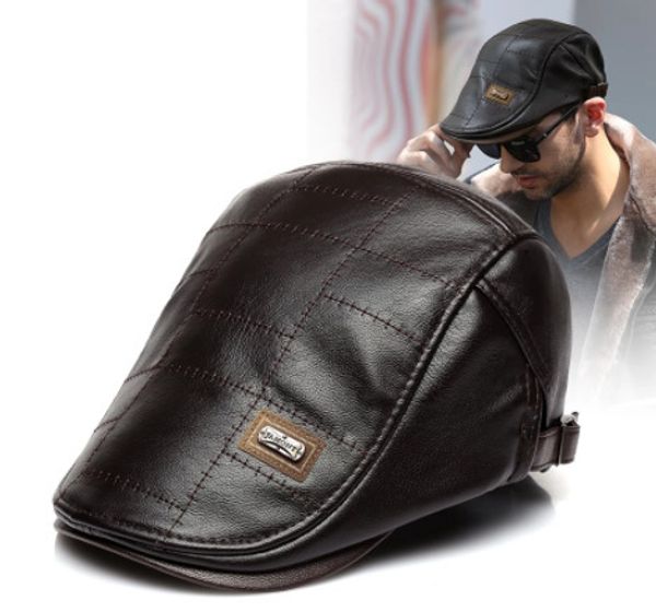 

beanieskull caps level leather sboy men planas duckbill visor hat winter autumn warm flat vintage man boinas gatsby hats 230215, Blue;gray