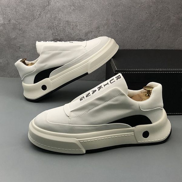 

european designer dress party wedding shoes spring autumn breathable casual sneakers round toe thick bottom business driving walking loafers, Black