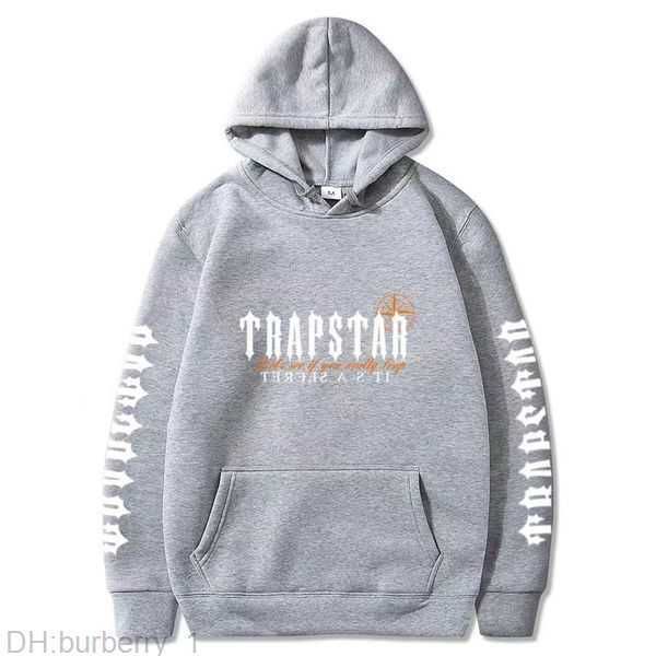 

tracksuit trapstar brand printed sportswear men's t shirts 16 colors warm two pieces set loose hoodie sweatshirt pants jogging 220615 1, Black