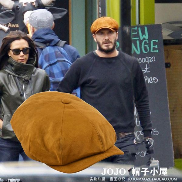 

beanieskull caps men big size suede octagonal cap male sboy dad ivy flat cabbie winter y blinders plus beret 5558cm 5860cm 230215, Blue;gray