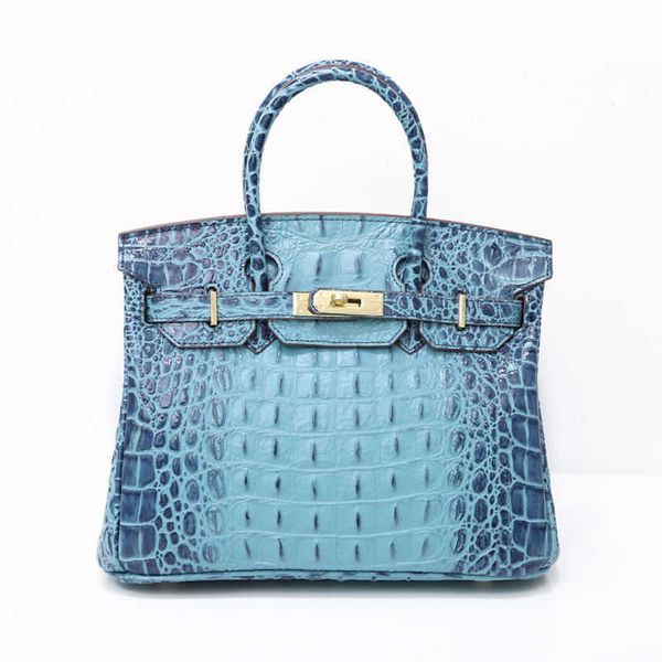 

lady's handbag herme birkin emmas new style real leather bag crocodile back bone pattern handbag fashion one shoulder diagonal cross ba