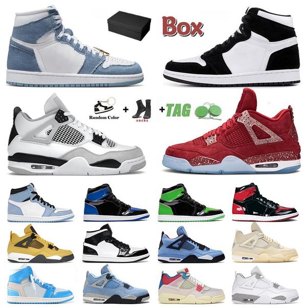 

2023 og jumpman basketball shoes for men women 1 4 cactus jack 1s manila 4s iv black canvas cat denim high og dark mocha sneakers big