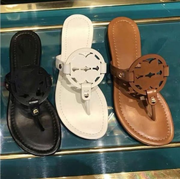 

classic sandals summer slippers bright black women's shoes beach flip-flops flat heel ladies belt buckle soft leather hollow sandals la