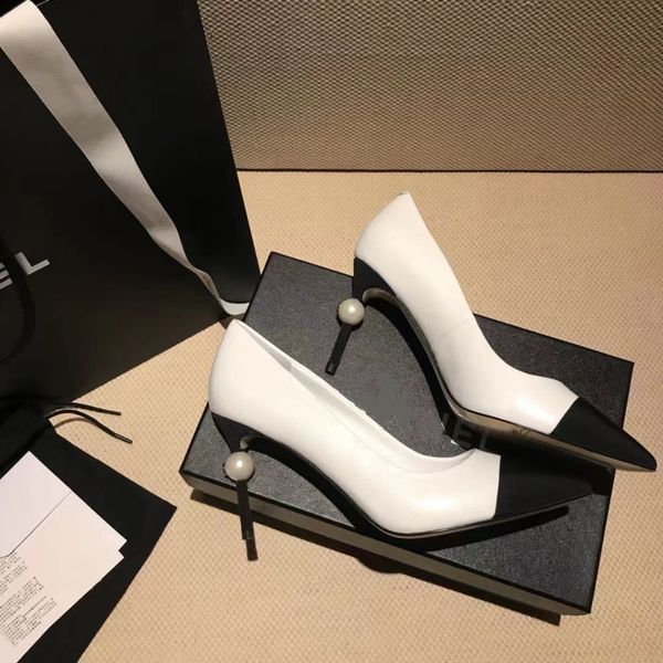 

classic fashion slides sandals lady summer sandals designer metal buckle large size leather thick bottom high heeled women shoe bagshoe1978, Black