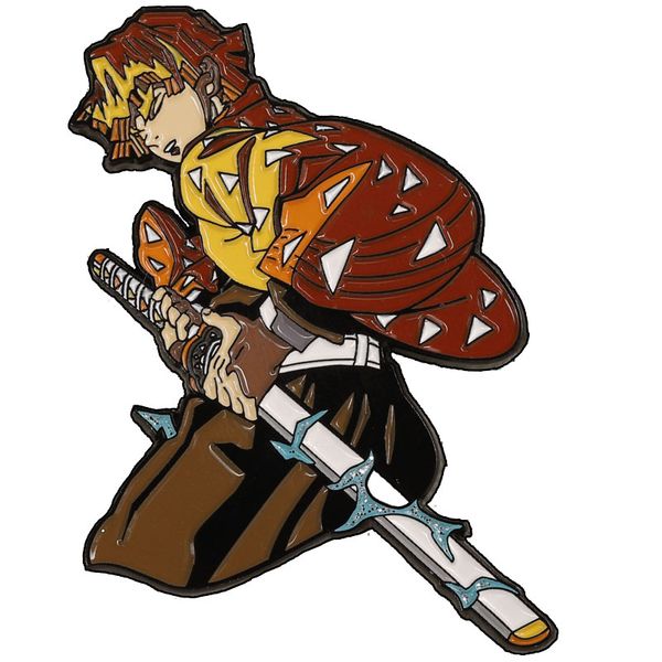 

ghost killing blade agatsuma zen'itsu metal badge pin pin accessories, Gray