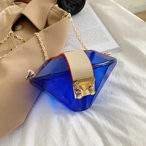 

acrylic diamond shape women's purses and handbags party clutch bag mini chain shoulder bag evening luxury designer bags