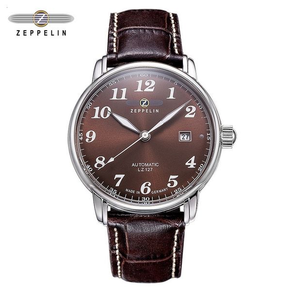 

wristwatches zeppelin quartz watches mens fashion brand luxury male clock chronograph sport men watch wrist hodinky relogio masculino 230215, Slivery;brown