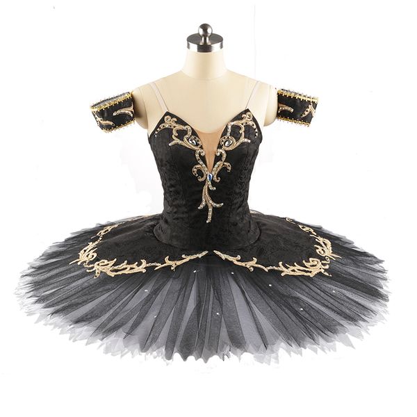 

stage wear professional tutu competition black swan lake yagp classical ballet costumes women pancake tutu for girl no elasticity jn0200, Black;red