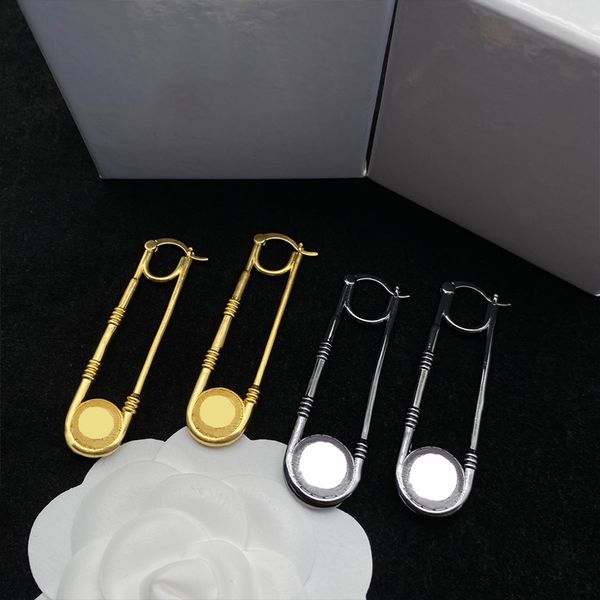 

fashion earrings designer strip earing for man womens classic simple ear buckle earrings 2 colors, Golden