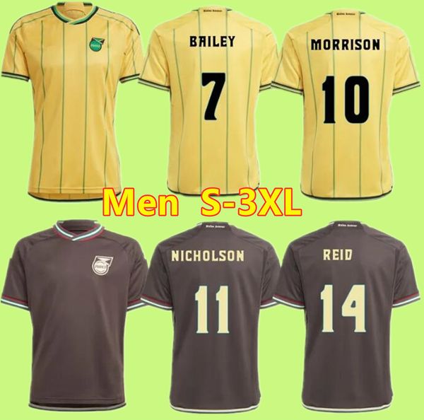 

2023 jamaica soccer jerseys 23 24 national football team bailey antonio reid nicholson lowe morrison home away shirt, Black;yellow