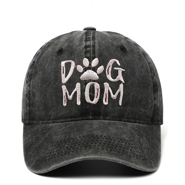 

ball caps dog mom white lettering embroidered baseball cap cotton washed man caps outdoor casual sports couple black wine red sunshade hat 2, Blue;gray