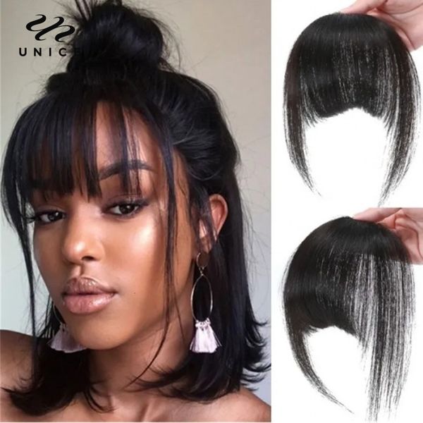 

bangs unice clip in bangs straight extensions human hair 230215, Black