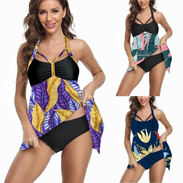 

plus sized skirt split slim triangle bikini first choice, White;black