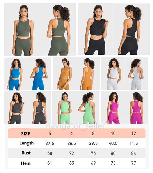 

ll-792 womens yoga vest girls running vests ladies casual yoga outfits sportswear exercise fitness wear tank elastic racerback