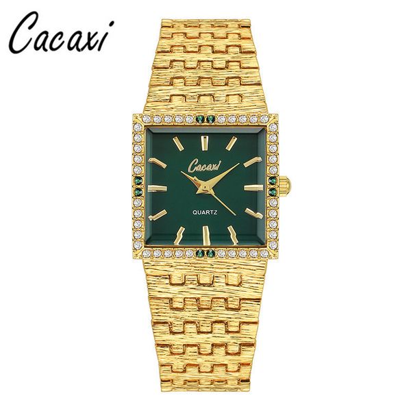 

wristwatches ladies watch luxury vintage square bracelet watch green diamond wristwatches gift for girl gold quartz watches reloj 230215, Slivery;brown