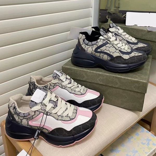 

thick soled casual shoes women platform travel leather lace-up sneaker 100% cowhide fashion lady letters flat designer running trainers men, Black