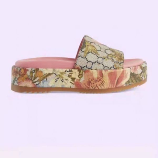 

fashion womans platform sandal embroidered letter canvas slippers designer womens sandles platforms shoes thick bottom foam rubber sliders s, Black